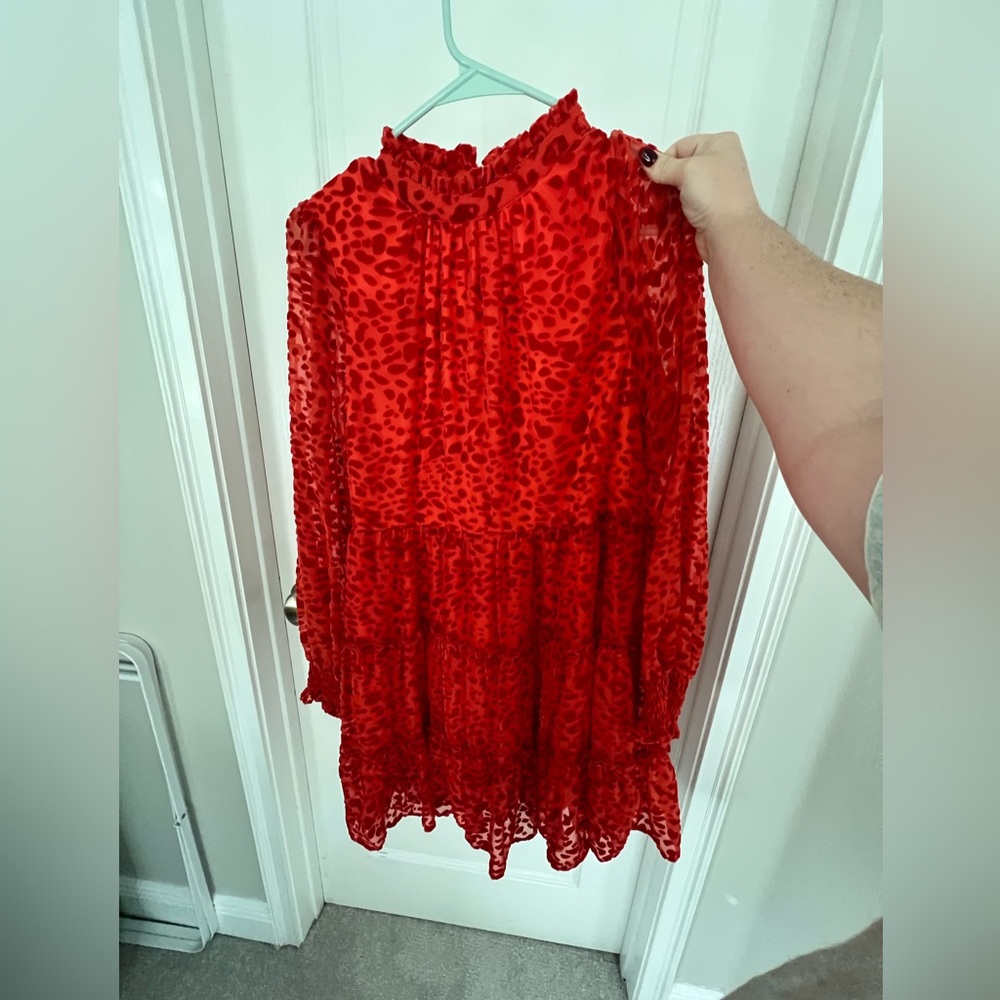 Karlie Red Leopard Dress